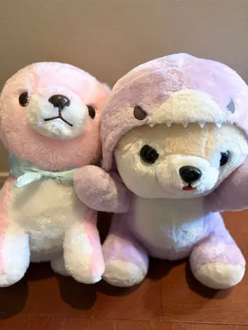 강아지 봉제 인형 2마리 세트