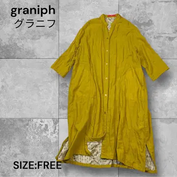 e1215 새상품급 graniph 머스타드 셔츠 원피스 사이즈 FREE