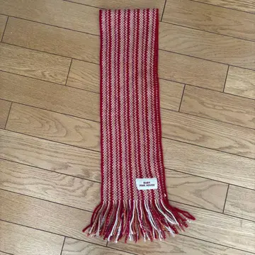 BABY PINK HOUSE 레드 오렌지 화이트 머플러 편직 새상품급