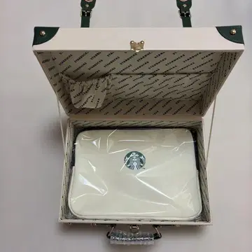 스타벅스 트렁크형 백 크림색