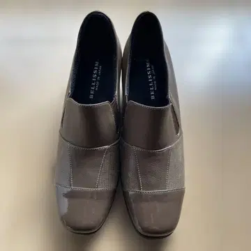 [ 새상품 ] BELLISSIMO 브라운 웨지솔 EEE 천연 가죽 일본제
