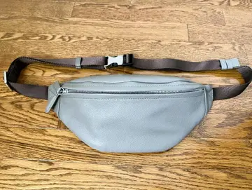천연 가죽 바디백 숄더백 웨스트 파우치 남성용 그레이