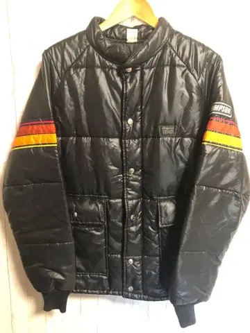 70s 80s 빈티지 SIMSPON 블랙 레이싱 자켓 L 새상품급