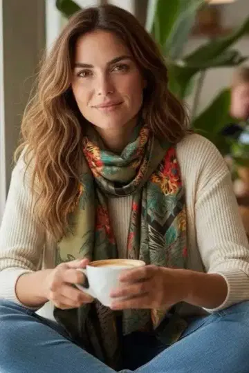 미사용 새상품 태국 실크 스카프