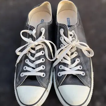 CONVERSE 블랙 가죽 스니커즈 27cm 컨버스 올스타