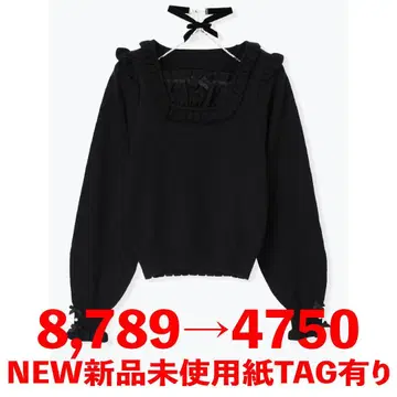 NOEMIE 새상품 백리본 벨로아 초커 니트