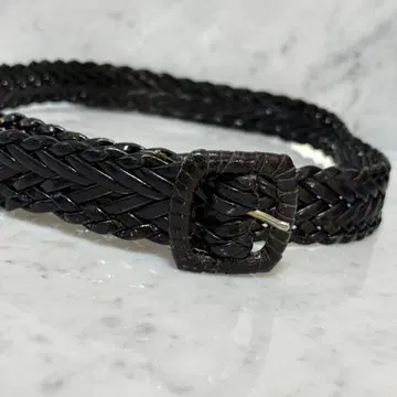 메쉬 벨트 블랙 천연 가죽 가죽 뜨개질 올 가죽