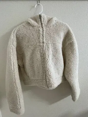 ZARA 더블 페이스 페이크 보아 자켓 S 에크루