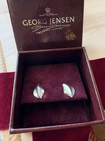 GEORG JENSEN 리프형 귀걸이 925 실버