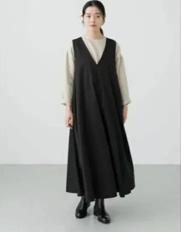 카구레 리오셀 코튼 A라인 오버롤 스커트