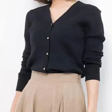 리브 니트 가디건 블랙 바빌론 BABYLONE