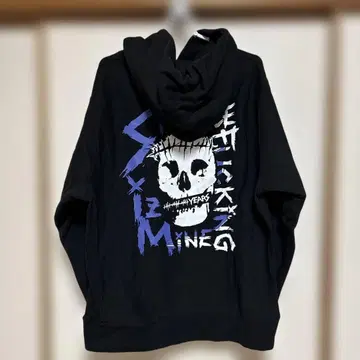 SiM 후드티 L 보라색 퍼플 박쥐 자수 스컬