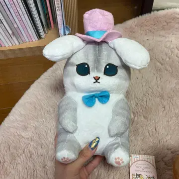 모자 달린 토끼 봉제 인형