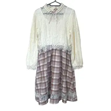 새상품급 axes femme 레이스 체크 원피스 페어리 그런지 히메갸루