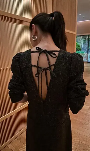 AMERI MADORABLE BACK RIBBON TWEED DRESS