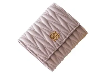 핑크 퀼팅 3단 폴더형 지갑