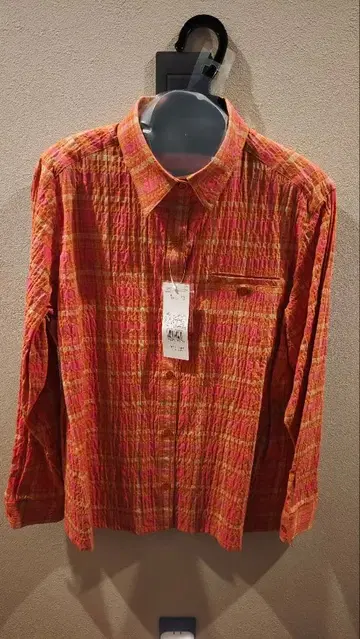 Jantzen 얀센 체크 무늬 셔츠 M 오렌지 계열