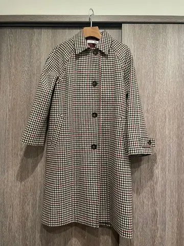 유니클로 jw 체크 무늬 코트 스텐카라 코트