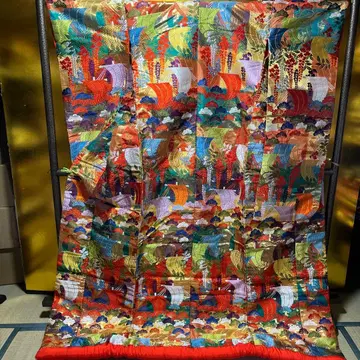 우치카케 이로 우치카케 순수 실크 본 당직물