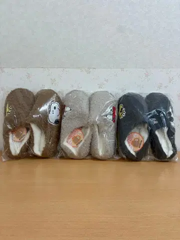 스누피 자수 룸 슬리퍼 3세트