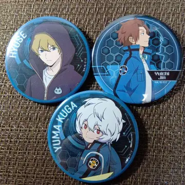 월드 트리거 캔뱃지 쿠가 유마 / 진 유이치 / 휴스 3종 세트