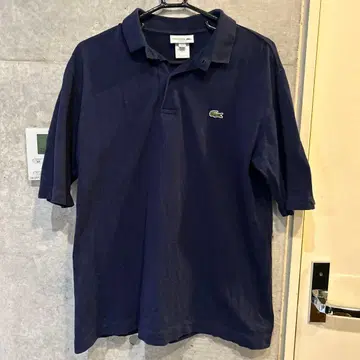 LACOSTE 네이비 반팔 피케 셔츠 US M