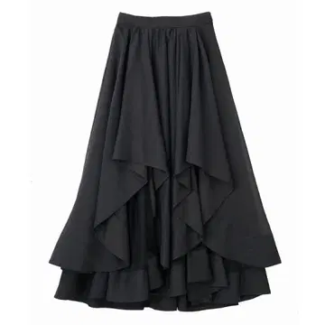 코코딜 웨이브 플레어 오간자 스커트 블랙 사이즈: 1