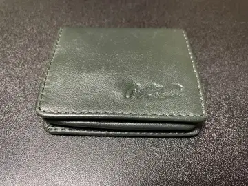 가죽 블랙 코인 케이스 스냅 버튼식 크로커다일 동전 지갑 램스킨