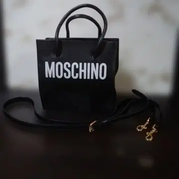 MOSCHINO 천연 가죽 핸드백 스트랩 포함