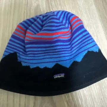 patagonia 니트 모자 파랑 블랙 오렌지
