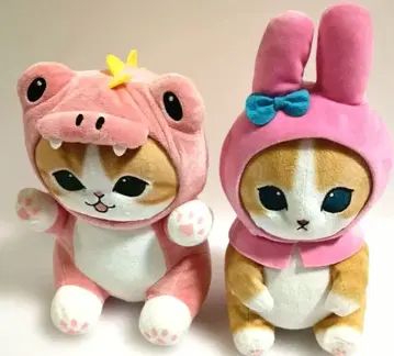 고양이 봉제 인형 세트 공룡과 토끼