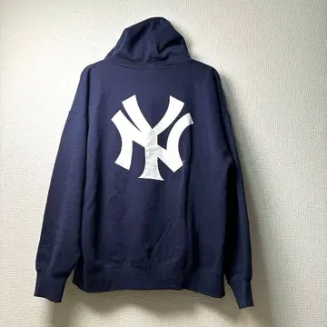 뉴욕 양키스 후드 부착 후드티 네이비