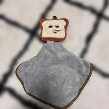 인기 그림책 [ 빵도둑 ] 마스코트형 루프 달린 핸드 타월 토스트형