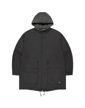 Coyseio 다크 그레이 후드 부착 코트