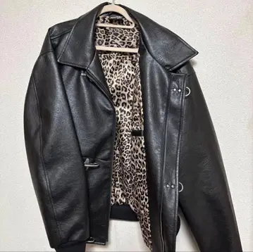 BELVET 블랙 더블 라이더 자켓