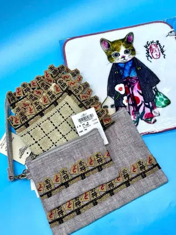 Chikazawa & 히구치 유코 손수건 & 더블 파우치