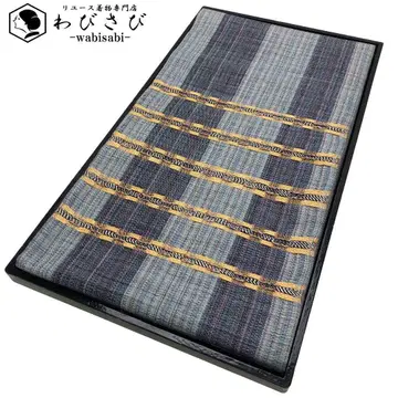 후쿠로 오비 세로 줄무늬 입체 직조 무늬 하늘색 쥐색 O-5013