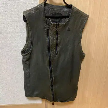 ISAMU KATAYAMA BACKLASH 더블 지퍼 가죽 베스트