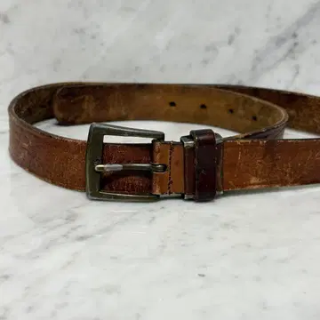 빈티지 천연 가죽 벨트 카빙 데미지 워시드 구제 의류 올드