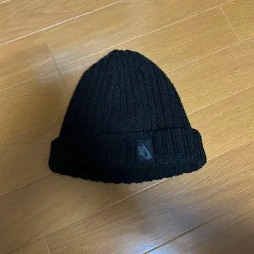 Nike 니트 모자 비니 블랙 세로 로고