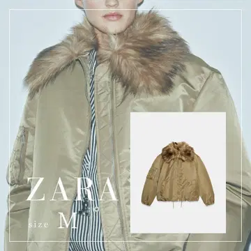 ZARA 인조 모피 봄버 자켓 M 새상품