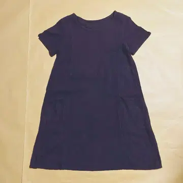 린넨 50% 레이온 50% 다크 퍼플 반팔 튜닉