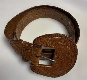 랄프 로렌 가죽 벨트 카빙 엠보 에스닉 보타니컬 패턴