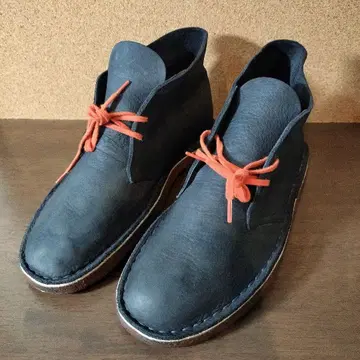 클락스 데저트 부츠 가죽 네이비 27cm
