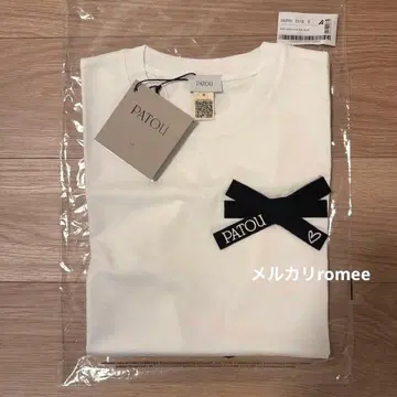 PATOU 오가닉 코튼 보우 리본 T셔츠 M