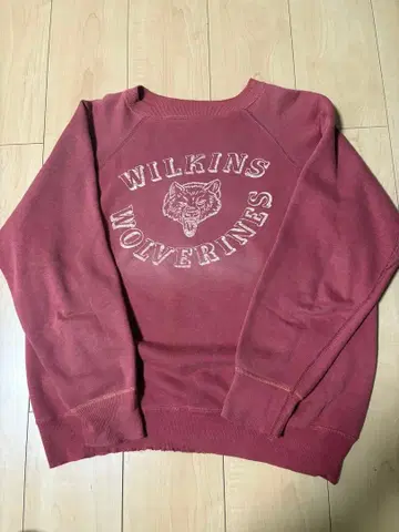 50s 60s 빈티지 맨투맨 빨간색 페이드