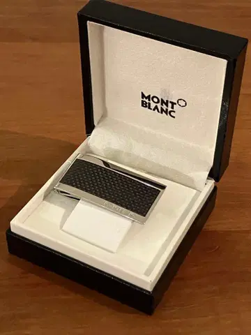 [ 미사용 ] MONT BLANC 몽블랑 머니클립 실버 카본