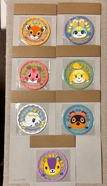 동물의 숲 클리어 러버 코스터 7장 세트