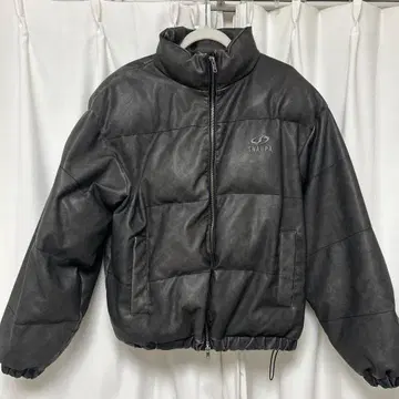 Snap club 블랙 다운 자켓 M 빈티지풍 더블 지퍼