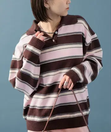 mystic 멀티 보더 라거 니트 스웨터 FREE 사이즈